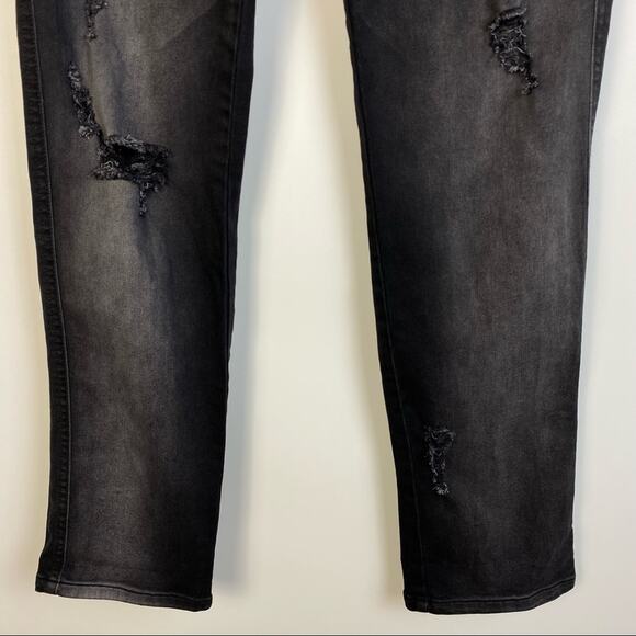 FREE PEOPLE MOUNTAINEER RELAXED JEAN DISTRESSED BLACK SIZE 4 - Picture 6 of 11